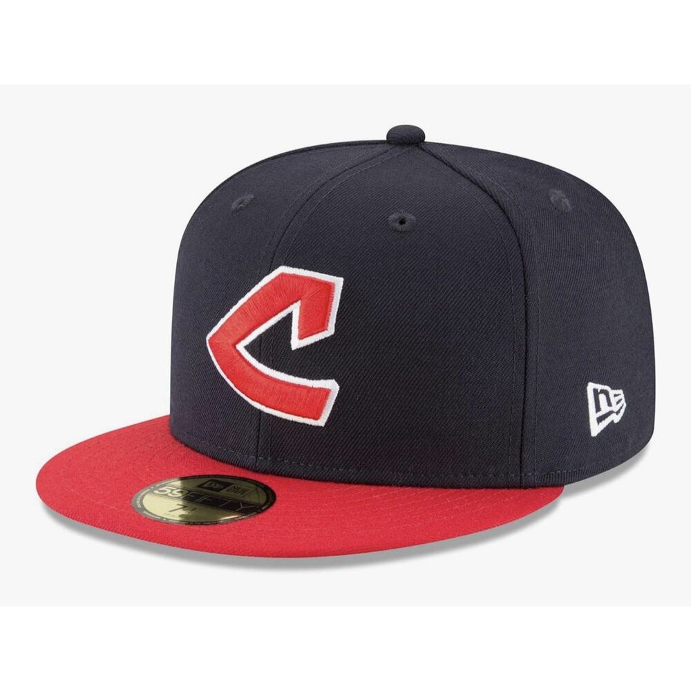 Men's New Era Navy Cleveland Indians Cooperstown Collection Wool 59FIFTY 6 7/8 - Picture 3 of 8